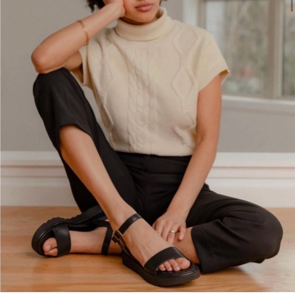 Portland Leather Goods Patina Soho Wedge sandals in black size 10. - Picture 2 of 11